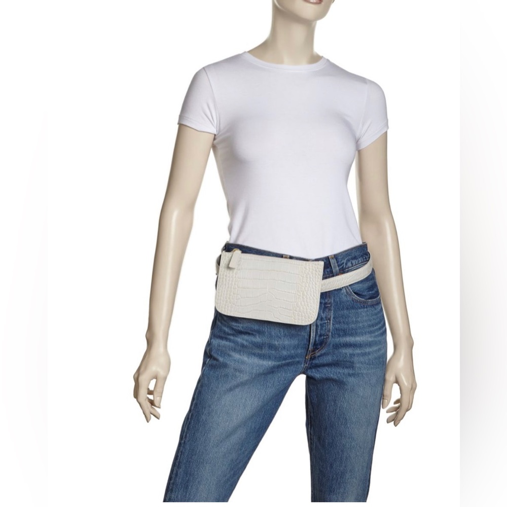 Alice.D Croc Embossed Rectangle Belt Bag.